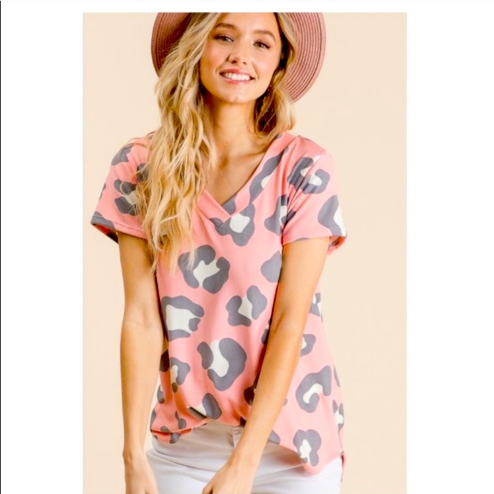 Cheetah pink print top